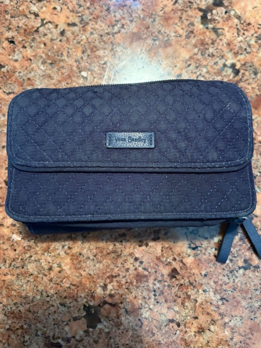 Vera Bradley Navy Quilted Organizer Wallet Clutch Phone Wristlet